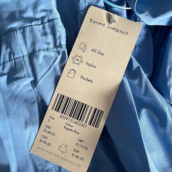 NWT Sweaty Betty Karma Jumpsuit in Regatta Blue S - Picture 13 of 14